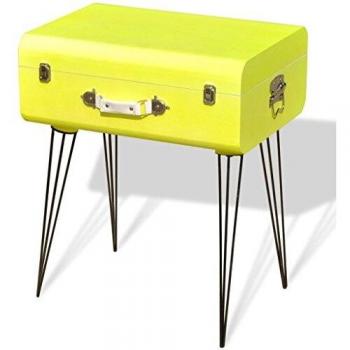 vidaXL Mueble Mesa Auxiliar Vintage de Color Amarillo Dimensiones 49,5x36x60 cm