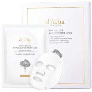 d'Alba White Truffle Nourishing Treatment Mask (5 sheets) - Vegan Skincare, Nourishing and Soothing Sheet Mask for Dry and Tired Skin, Safe for Sensitive Skin, Deep Hydration Mask, Korean skincare