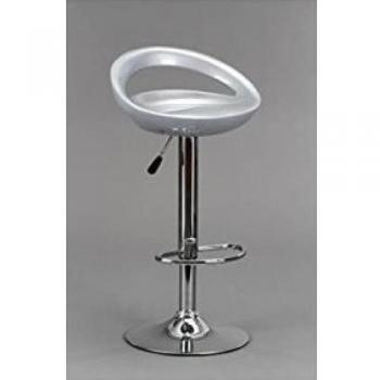 La Silla Española - Taburete con asiento redondo en color gris, en PVC, regulable en altura 47x44x97 cm