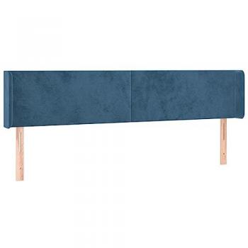 Cabecero con LED de terciopelo azul oscuro 203x16x78/88 cm