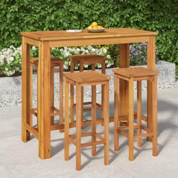 5-Piece Solid Acacia Wood Garden Bar Set