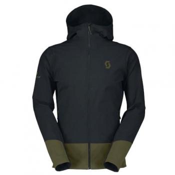 Chaqueta de montaña Scott SCO Jacket Explorair Softshell SL (negro/verde fuego) Hombre, cortavientos, ligera, transpirable, diseño ergonómico
