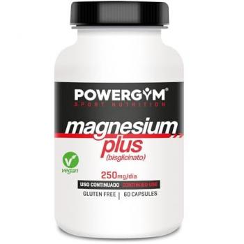 POWERGYM Magnesium 60 Cápsulas - Magnesio Descontracturante, Defatigante y Optimizador energético con alta absorción potenciado con Vitamina B6, evita Calambres y Lesiones
