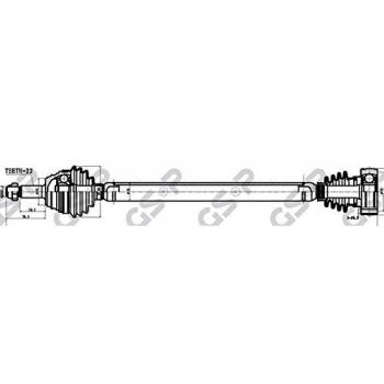 Árbol de transmisión Cardan GSP 261010 para SEAT Arosa y VOLKSWAGEN Polo III 3/5 puertas