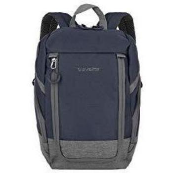 Mochila Travelite Basics para Cabina, Compacta y Ligera, 35 cm, 14 Litros, Color Marino/Grey