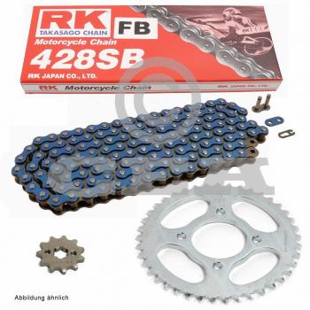 Cadena de Honda NX 125 Trans City 89 – 98, cadena RK cfb428 SB 128, abierto, Azul, 16/50