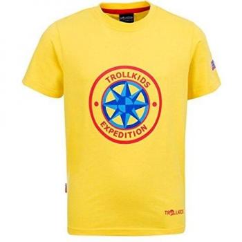 Trollkids Camiseta Windrose para Niños con Protección UV de Secado Rápido, Color Amarillo Talla 3 años