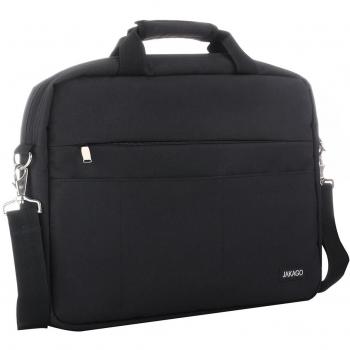 Jakago 17-17.3 pulgadas bolsa de ordenador portátil impermeable Shakeproof Maletín Macbook Pro bolso de 17 pulgadas bolso de mano con las manijas y correa de hombro acolchada para Chromebook Notebook Ultrabook, negro
