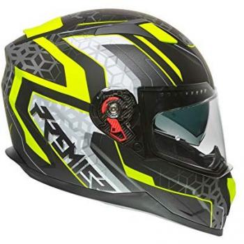 Casco Integral Premier Vyrus EM Y9 BM Negro-Amarillo, Unisex Adulto, Talla XL