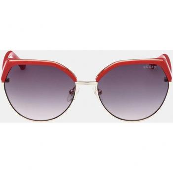 Guess GU7872 Women's Round Red Acetate Sunglasses