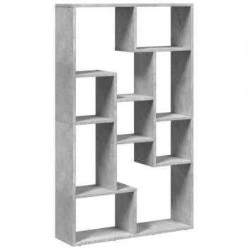 Librería de madera de ingeniería gris hormigón 72x20x120 cm, estantería para libros, aglomerado