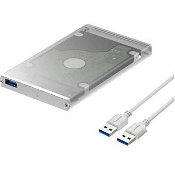 Sabrent Caja Ultra Slim USB 3.0 a 2.5 Pulgadas SATA Disco Duro Externo de Aluminio [Optimizado para SSD, Soporte UASP SATA III] Plata