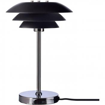Lámpara de mesa Dyberg Larsen DL20 metal negro, base cromo negro mate, altura 20 cm