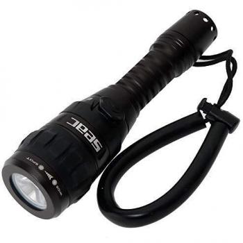 SEAC R5 Linterna de Buceo con LED de 500 lúmenes y Cable Micro-USB para la Recarga, Unisex-Adult, Negro, estándar