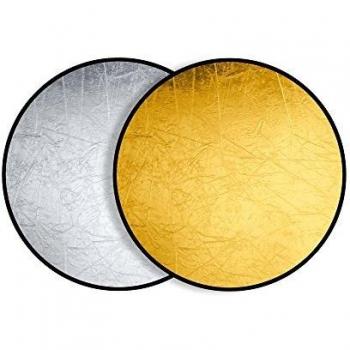 Reflector Plegable Redondo 2-en-1 Oro/Plata de 110cm Bresser BR-TR5