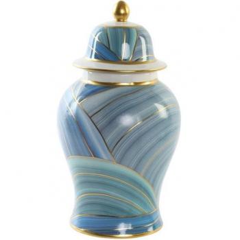 Jarrón porcelana azul moderno DKD Home Decor (17 x 17 x 31 cm)