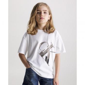 Camiseta de niño blanca de manga corta Calvin Klein