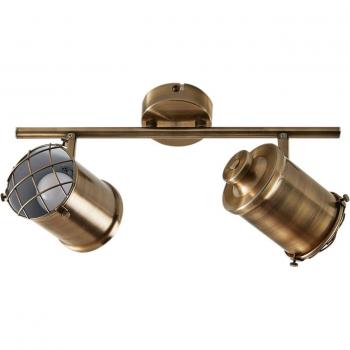Foco de Techo Lindby Ebbi, 2 luces, color latón envejecido, tipo E14, longitud 36 cm, diseño moderno en bronce hecho de metal para salón y comedor