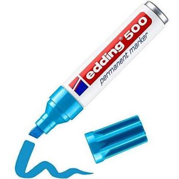 Marcador Permanente Edding 500 Azul Claro 2-7mm