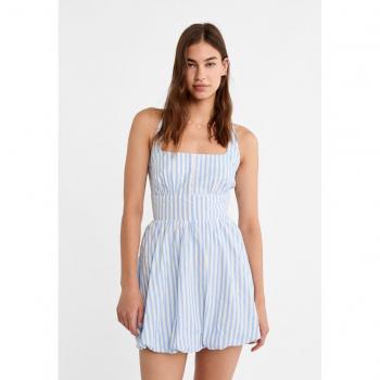 Sky Blue Poplin Balloon Dress - Size S