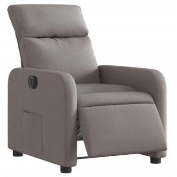 Sillón Reclinable Eléctrico de Tela Gris Taupé VidaXL 472486, Silla con Respaldo y Reposabrazos, Asiento Ajustable para Ancianos, Diseño de Relax y Descanso