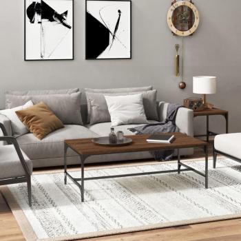 Mesa de Centro Madera Contrachapada 100x50x35 cm Negro, Roble Sonoma, Roble Ahumado - VidaXL