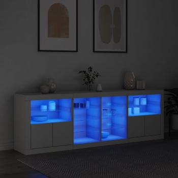Armario aparador con luces LED blancas 202x37x67 cm