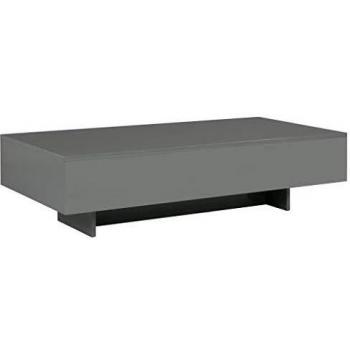 vidaXL Mesa de Centro MDF 115x55x31 cm Hogar Casa Muebles Mobiliario Comodidad Elegante Decoración Diseño Estilo Salón Gris Brillante