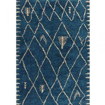 Alfombra Moderna Shaggy alta calidad Fashion diamantes color azul marino tamaños diferentes Sale 50%, azul, 120 cm_x_170 cm
