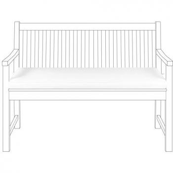 Cojín para banco de jardín exterior impermeable de poliéster 112 x 54 cm color blanco