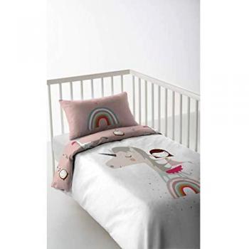 Haciendo el Indio S2802448 Funda Nórdica para Cuna Unicorn Blanco, Tamaño Cuna de 60, 100 X 120 + 20 Cm