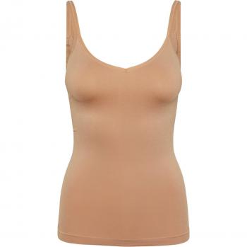 Top sin mangas beige para mujer - Pieces