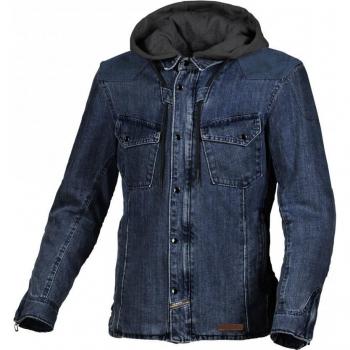 Macna Chaqueta textil con capucha Inland Azul-Marrón