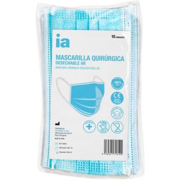 Interapothek Mascarilla Quirúrgica Desechable Adulto IIR 10 unidades color azul