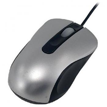 Ratón Óptico MCL SSM-210U - USB, 1000 DPI, Ambidextro, Negro/Gris con Rueda de Desplazamiento y 2 Botones