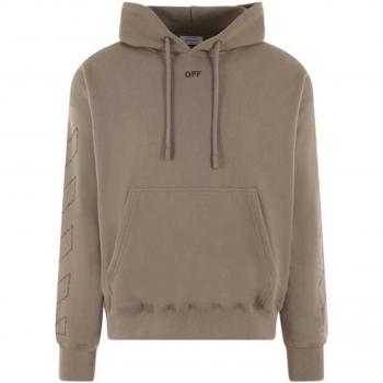 Off-White Men's Hooded Sweatshirt in Beige | Size Large | OMBB085F23FLE019 Color 6110