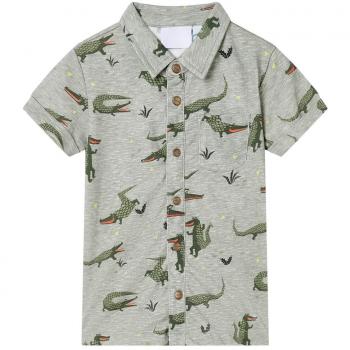 Camisa infantil caqui claro melange 104