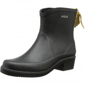 Aigle Women's Miss Juliette Black Rubber Ankle Wellington Boots