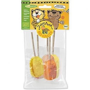 Piruletas Orgánicas Frusano - Sabores de Naranja y Limón - 60 G