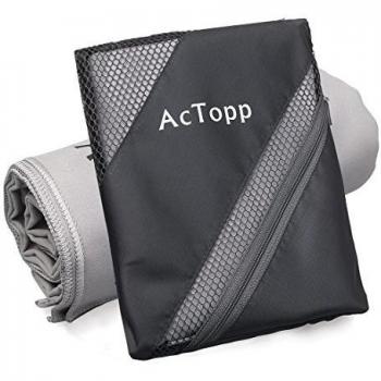 AcTopp Toalla de Microfibra Superligera para Gimnasio Yoga Piscina Playa Viaje Baño Natación Secado Rápido Toalla de Deporte Color Gris 80x150cm/Azul 75x130cm