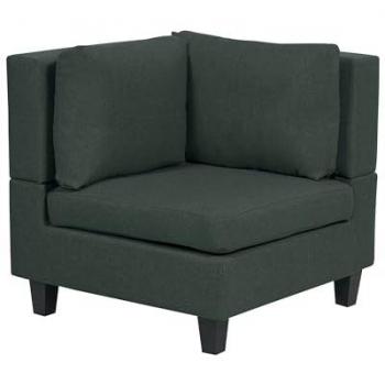 Sillón modular esquinero de tela de poliéster acolchado con cojín en verde oscuro Unstad