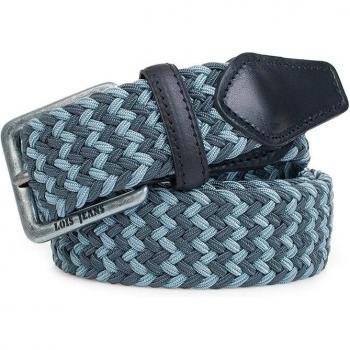 Cinturón de hombre Lois en textil-piel color negro-gris, elástico con hebillas de metal, ideal para uso diario, elegante y cómodo