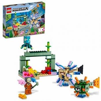 LEGO 21180 Minecraft La Batalla contra El Guardián, Juguete de Construcción para Niños y Niñas 8 Años con Figuras de Monstruos