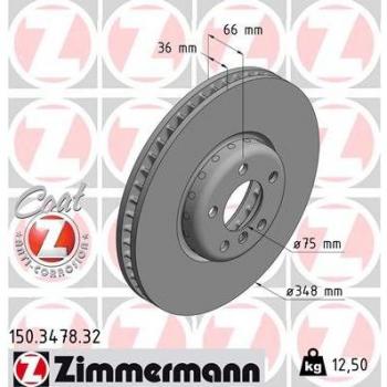 Disco de freno ZIMMERMANN 150.3478.32