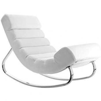 Sillón mecedora moderno blanco Taylor de Miliboo