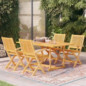 5-Piece Solid Teak Wood Garden Dining Set