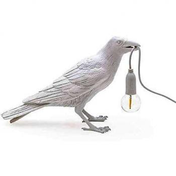 Lámpara de mesa decorativa LED Bird en espera, blanca