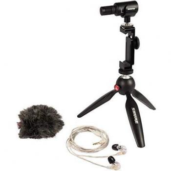 Kit Shure MV88+SE215 - Micrófono Digital Estéreo y Auriculares In-Ear para Producción de Vídeo Portátil