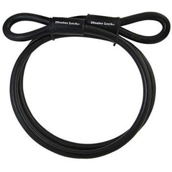 Cable antirrobo Master Lock 49EURD, color negro, longitud de 3 metros, diámetro de 3 mm, fabricado en acero