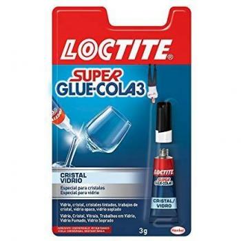 Loctite Super Glue-3 Cristal, adhesivo para cristal resistente al agua, pegamento instantáneo especial para cristales, pegamento transparente y extrafuerte, 1x3 g